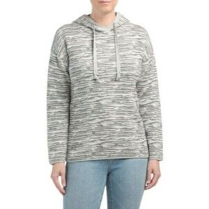 Rachel Zoe womens Pullover Hoodie Sweater size Small Grey Cotton Blend Hooded